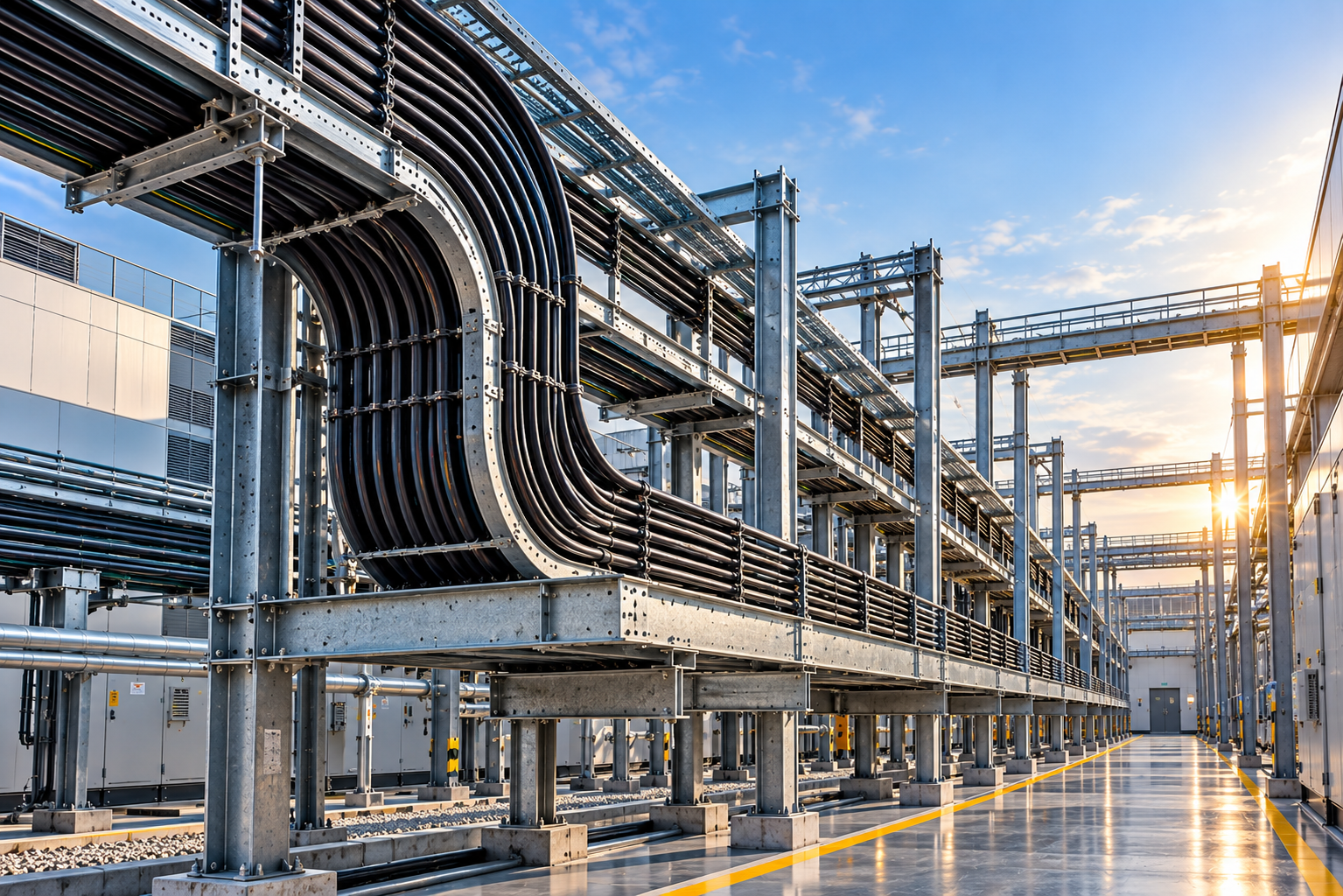 Electrical cable trays and distribution network
